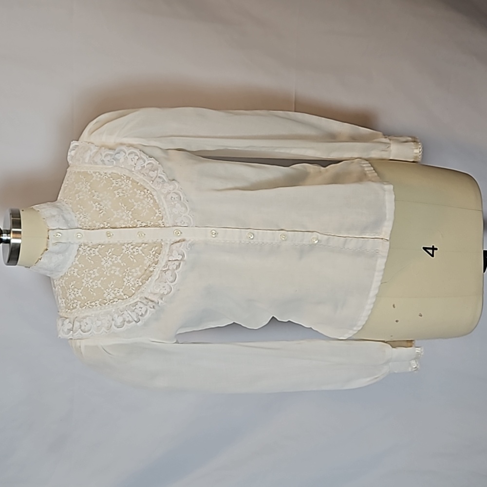 Vintage Jessica's Gunnies San Franscisco sheer cream blouse, ?? 5 (small)
